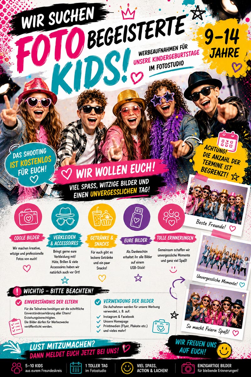 Wir suchen fotobegeisterte Kids für ein tolles Event